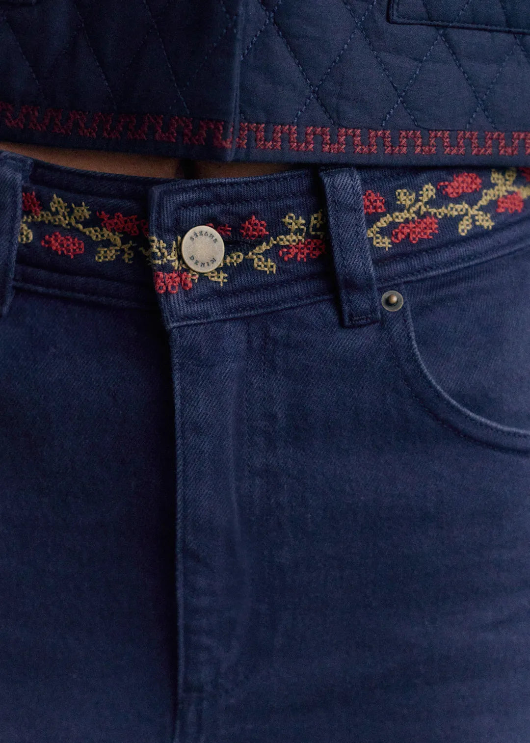 Marine Blue with Jazmin Embroidery