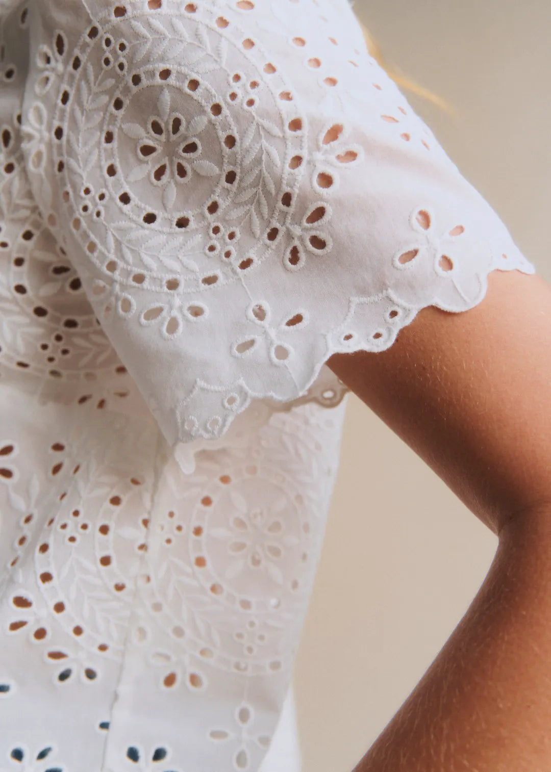 Embroidered Ecru