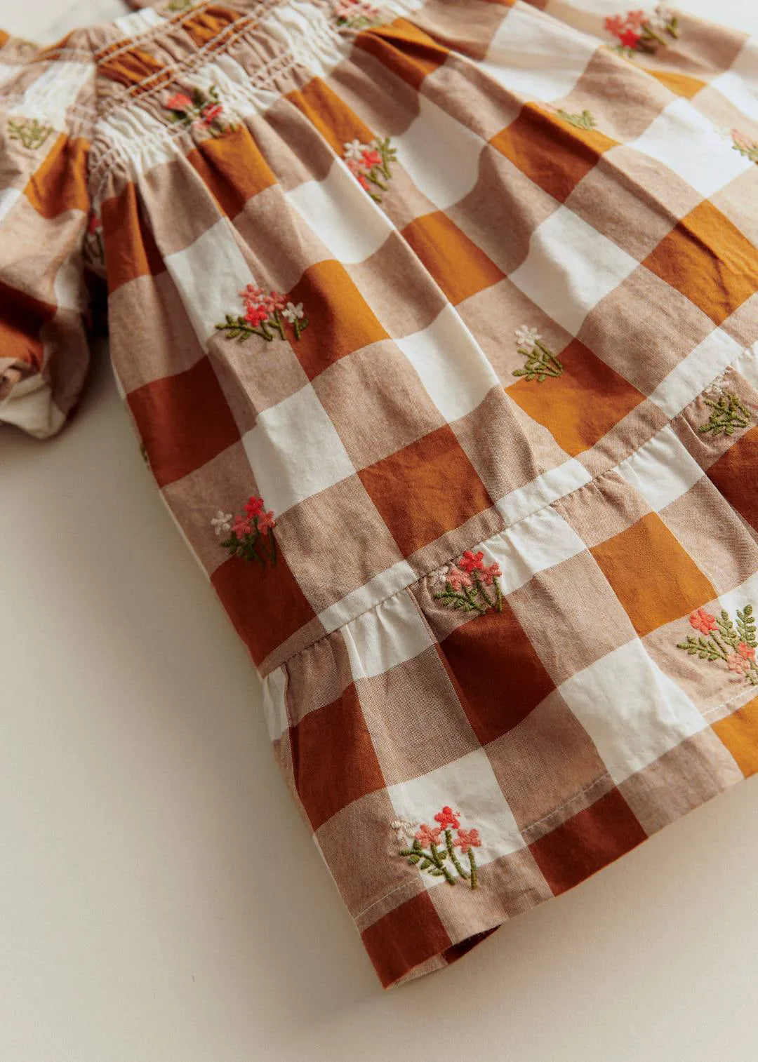 Maxi Gingham Caramel / Ecru