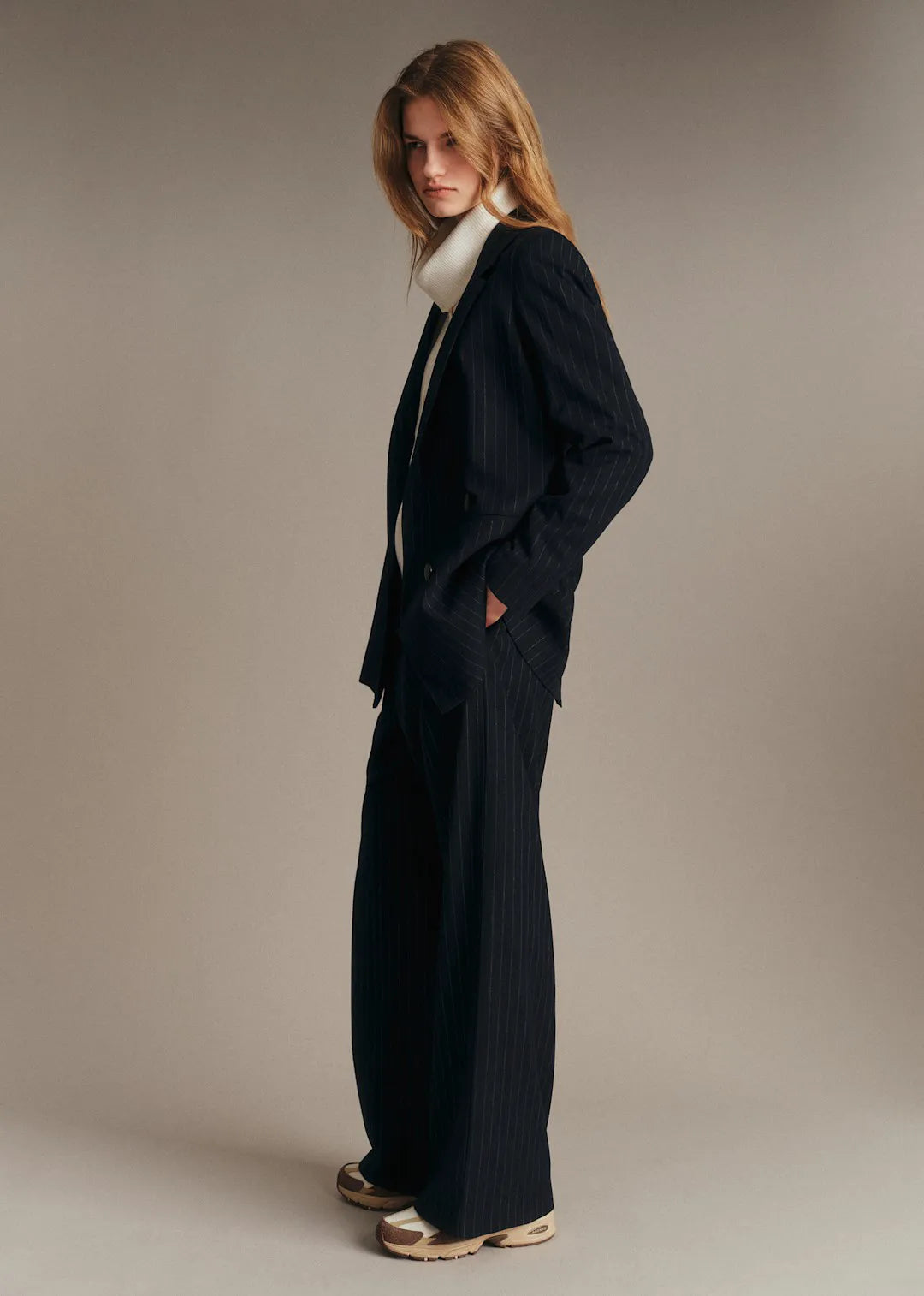 Navy Ecru Tennis Stripes