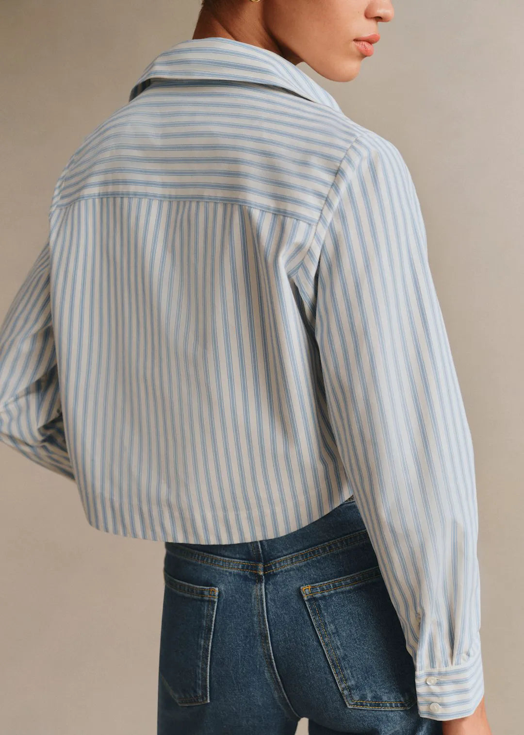 Light Blue and Ecru Stripes