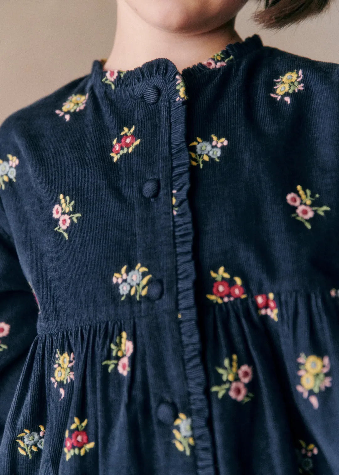 Navy / Multicoloured embroidery