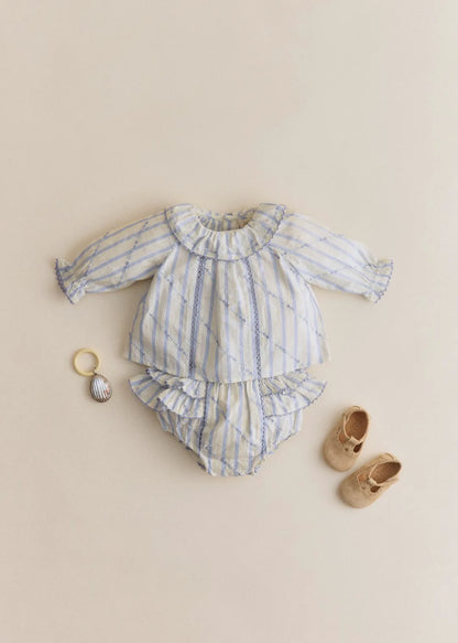 Lavender Striped Embroidery
