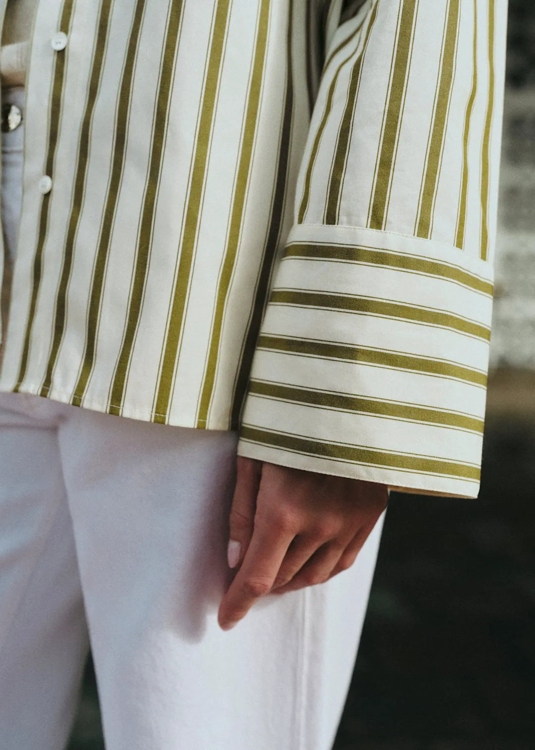 Ecru Khaki Stripes