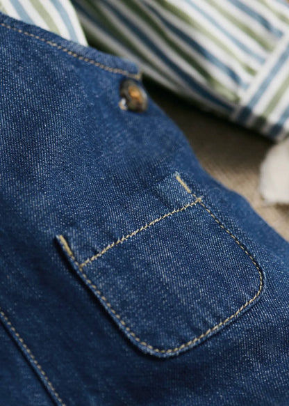 Dark blue light denim