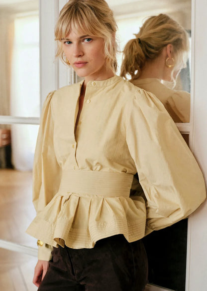 Solid Mustard Embroidery