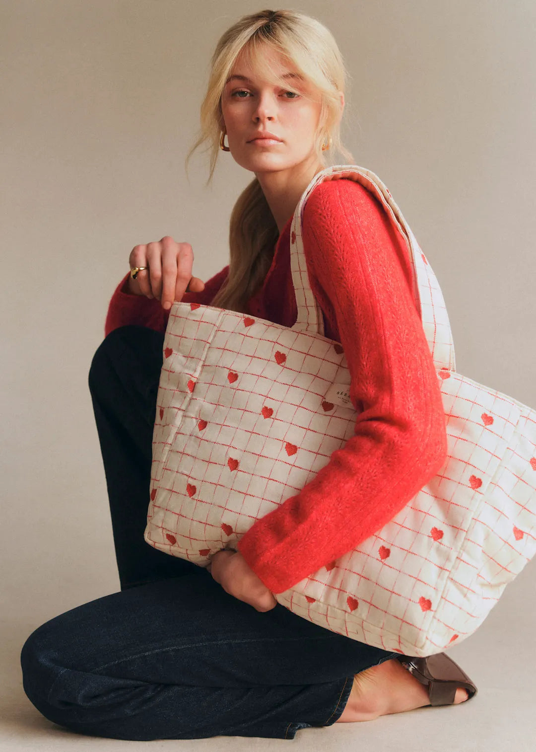 Embroidered Red Hearts