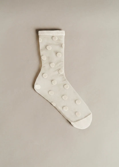 Ecru / Black Polka Dot