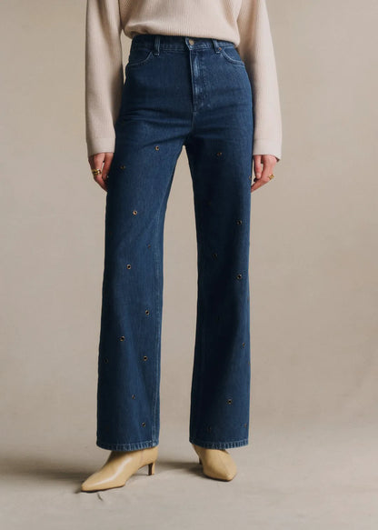 Dark Navy with Eyelet Embroidery
