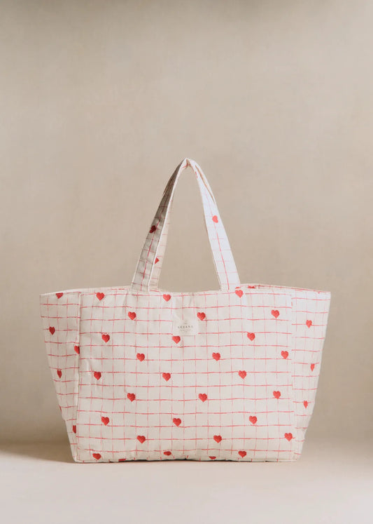 Embroidered Red Hearts