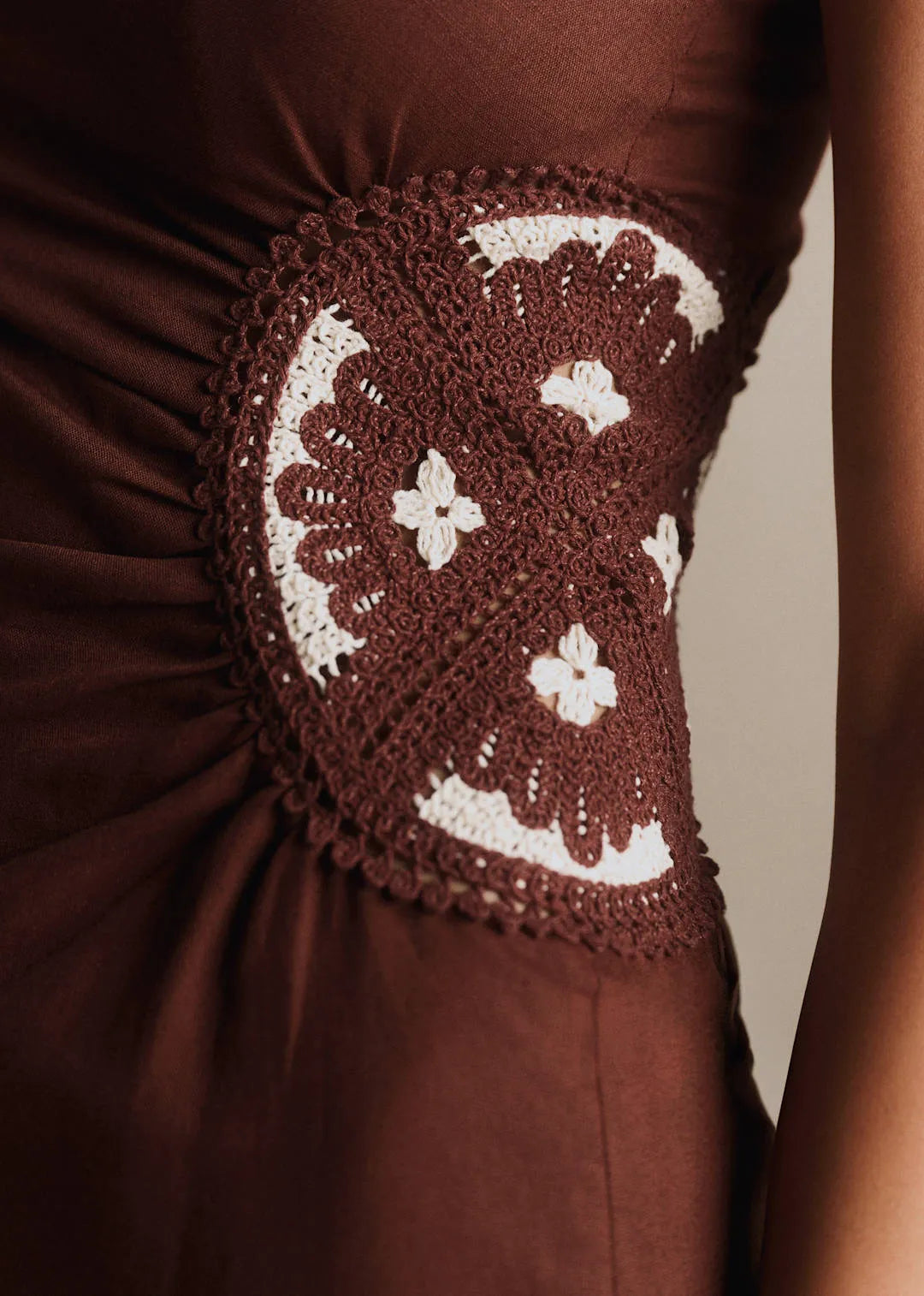 Cream Crochet Chocolate Background