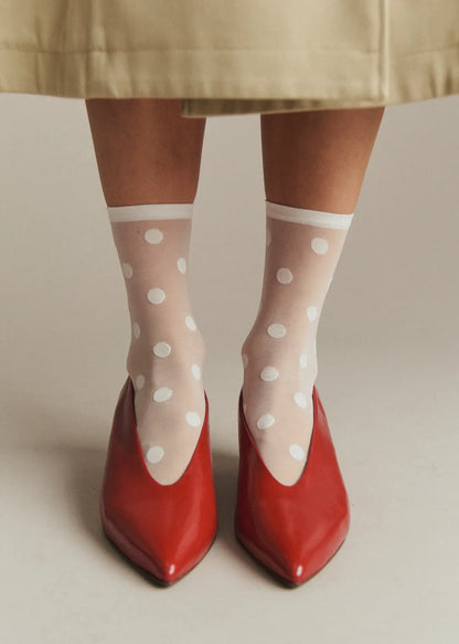 Ecru / Black Polka Dot
