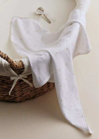 Beige Heart Print