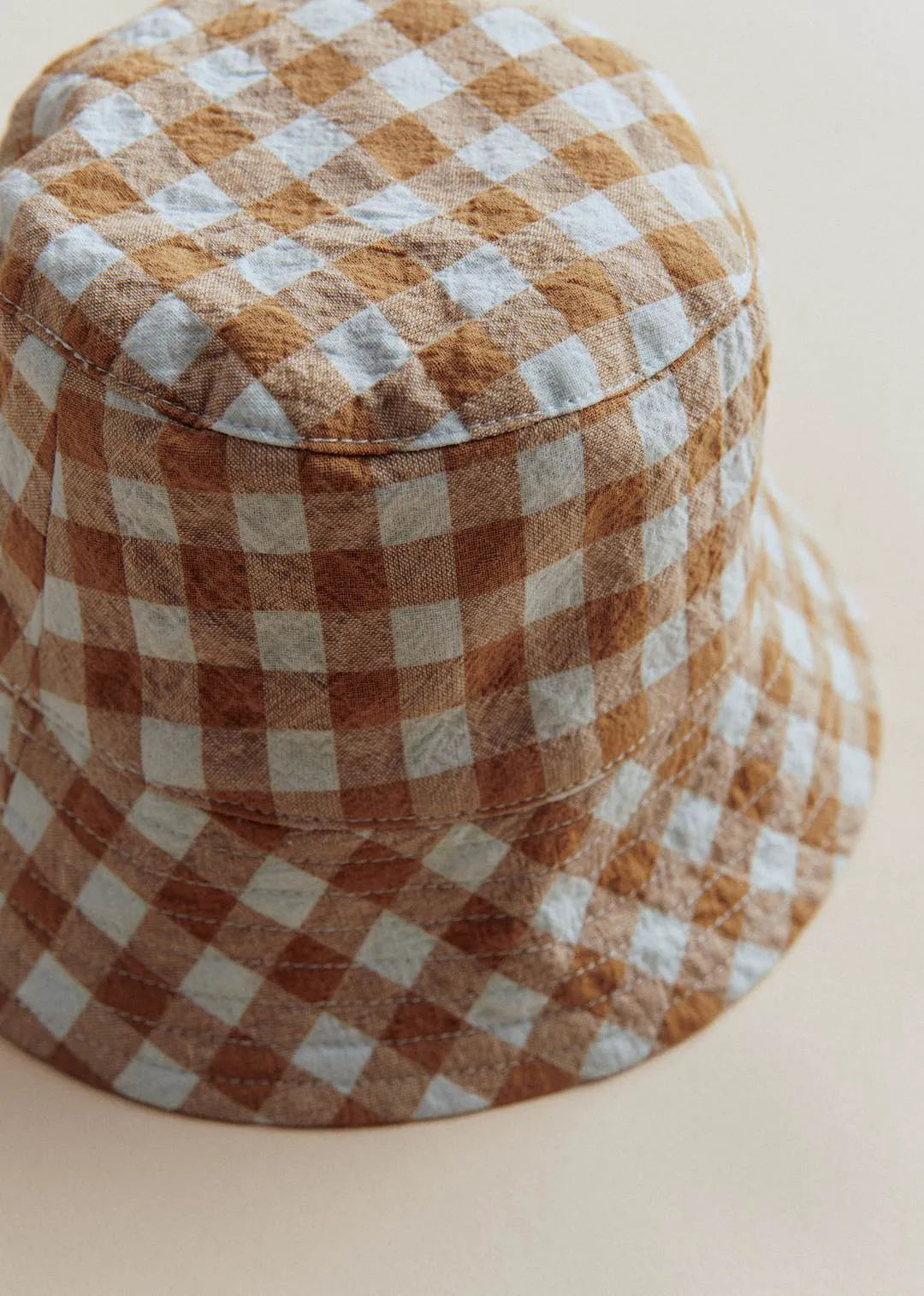 Vichy Gaufré Bleu Caramel