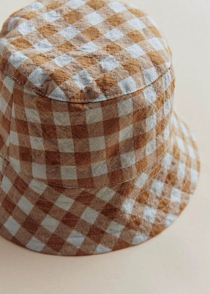 Vichy Gaufré Bleu Caramel
