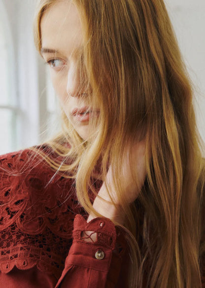 Burgundy Embroidery