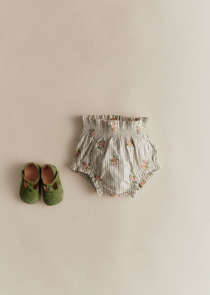 Stripes with Floral Embroidery