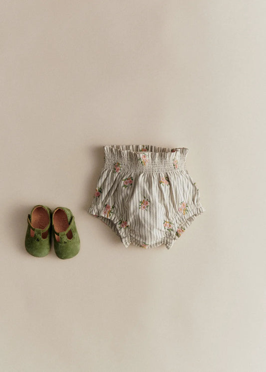 Stripes with Floral Embroidery