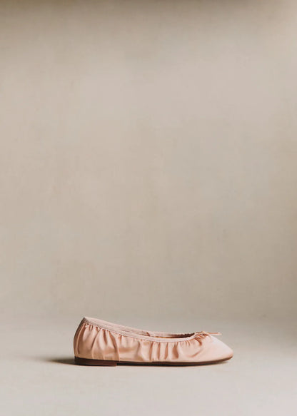 Pale Pink Pleated Satin