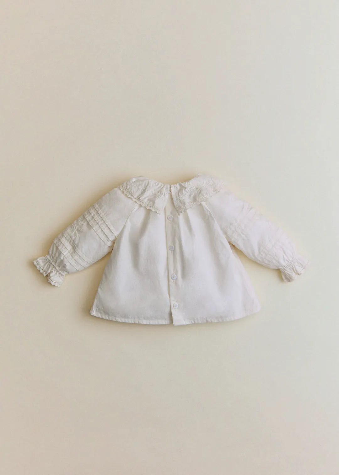 Ecru / Embroidered Flower Border