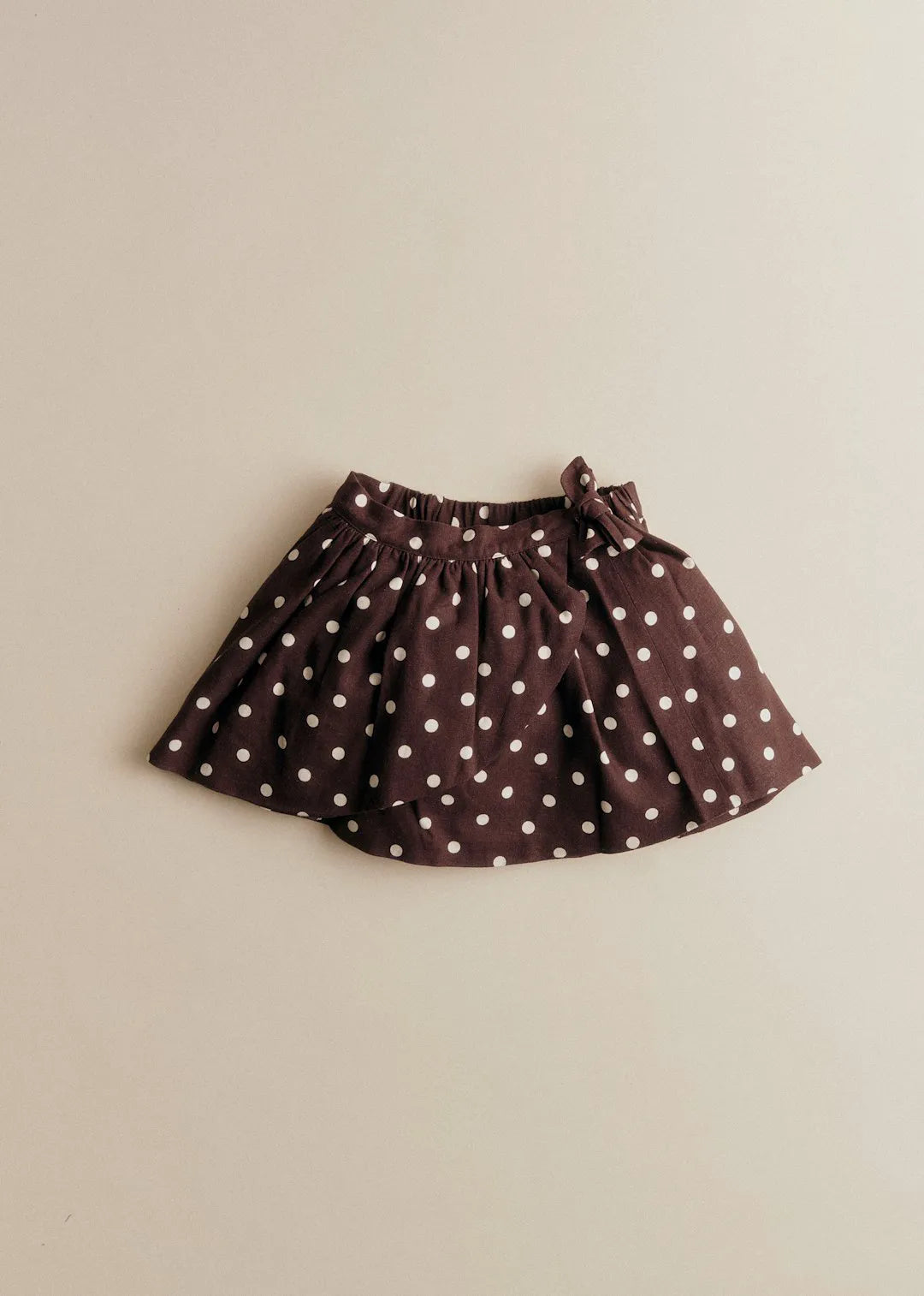 Ecru Polka Dots on Chocolate Print