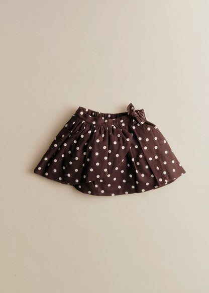 Ecru Polka Dots on Chocolate Print