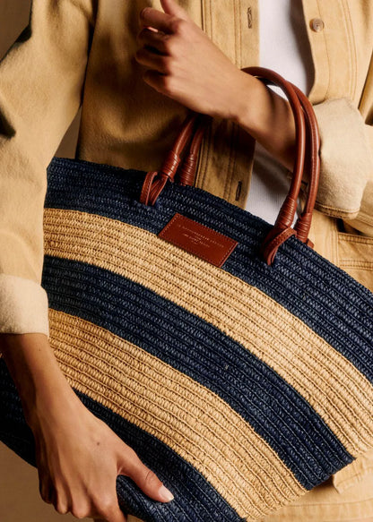 Raffia Navy Stripes