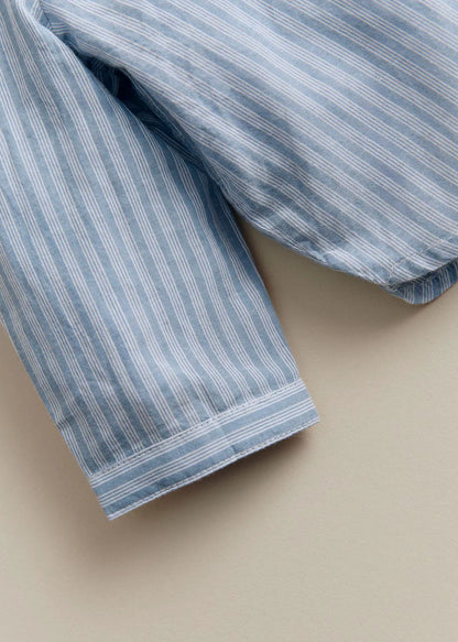 Ecru with Blue Stripes