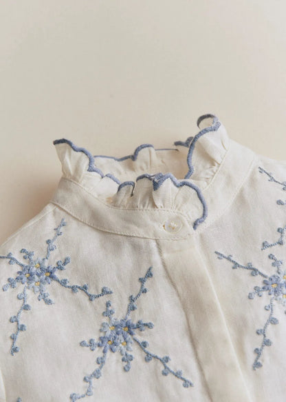 Blue Bouquet Embroidery