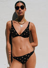 Beige Polka Dots Black Background