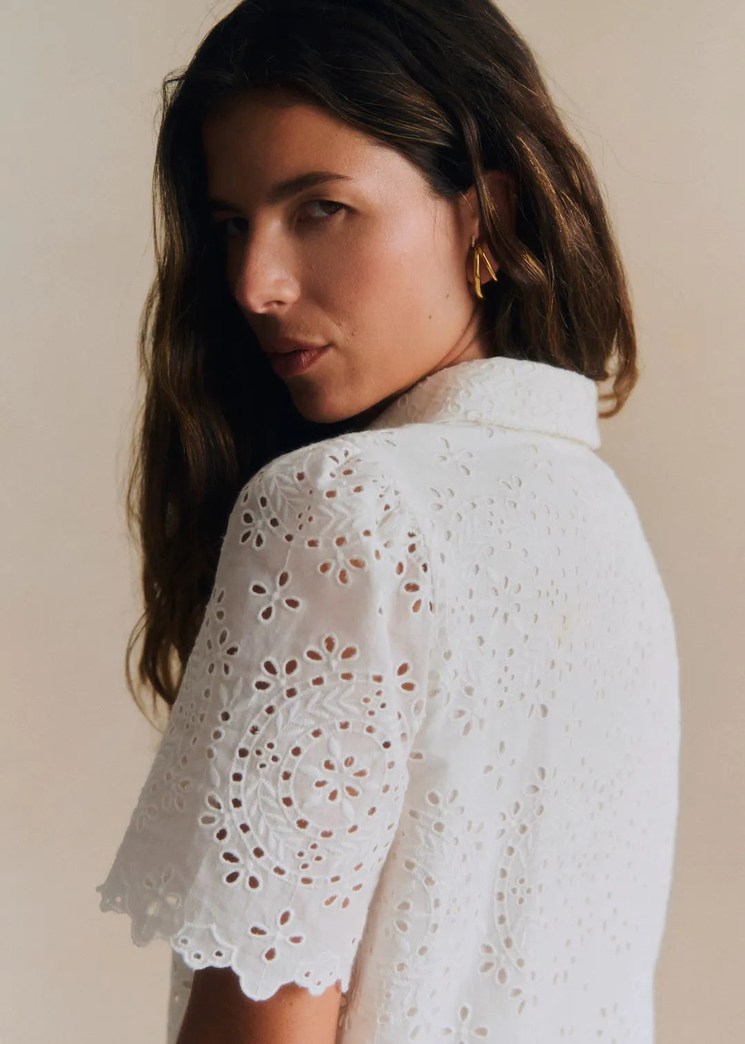 Embroidered Ecru