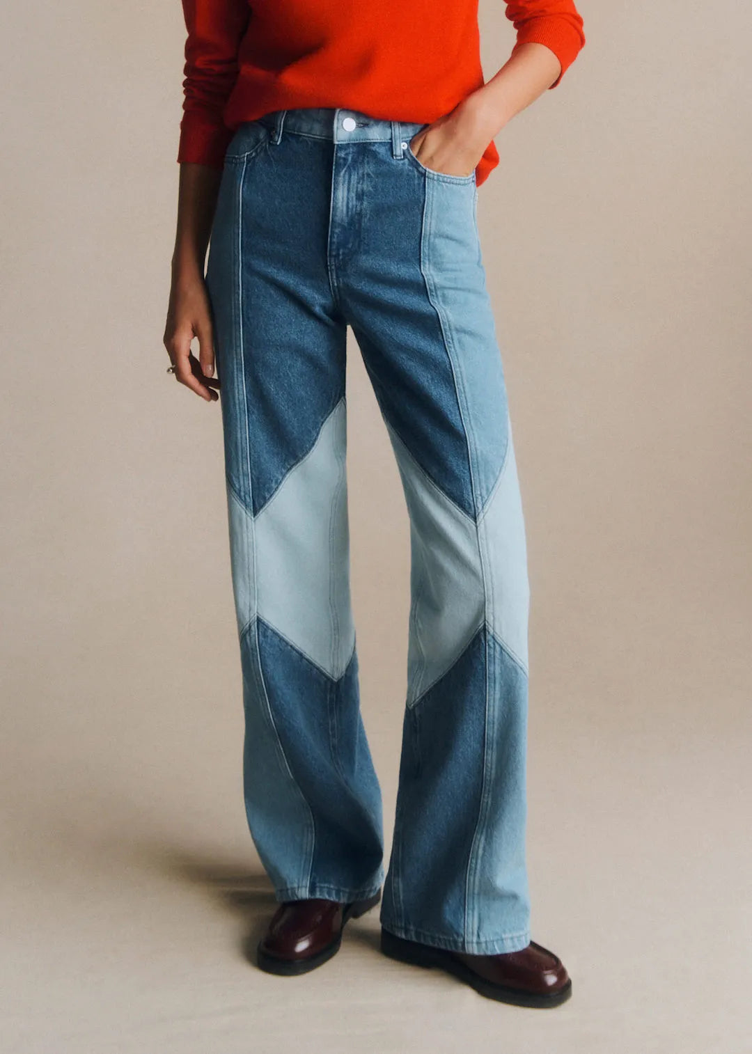 Patchwork Denim Light Blue