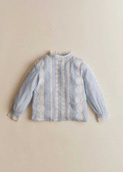 Ecru with Blue Stripes