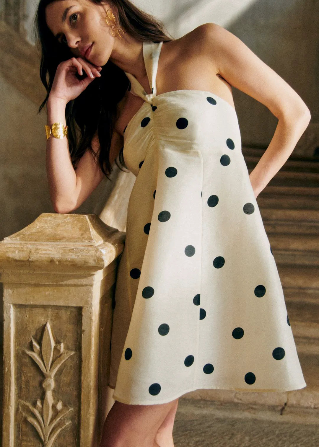 Black Polka Dots on White