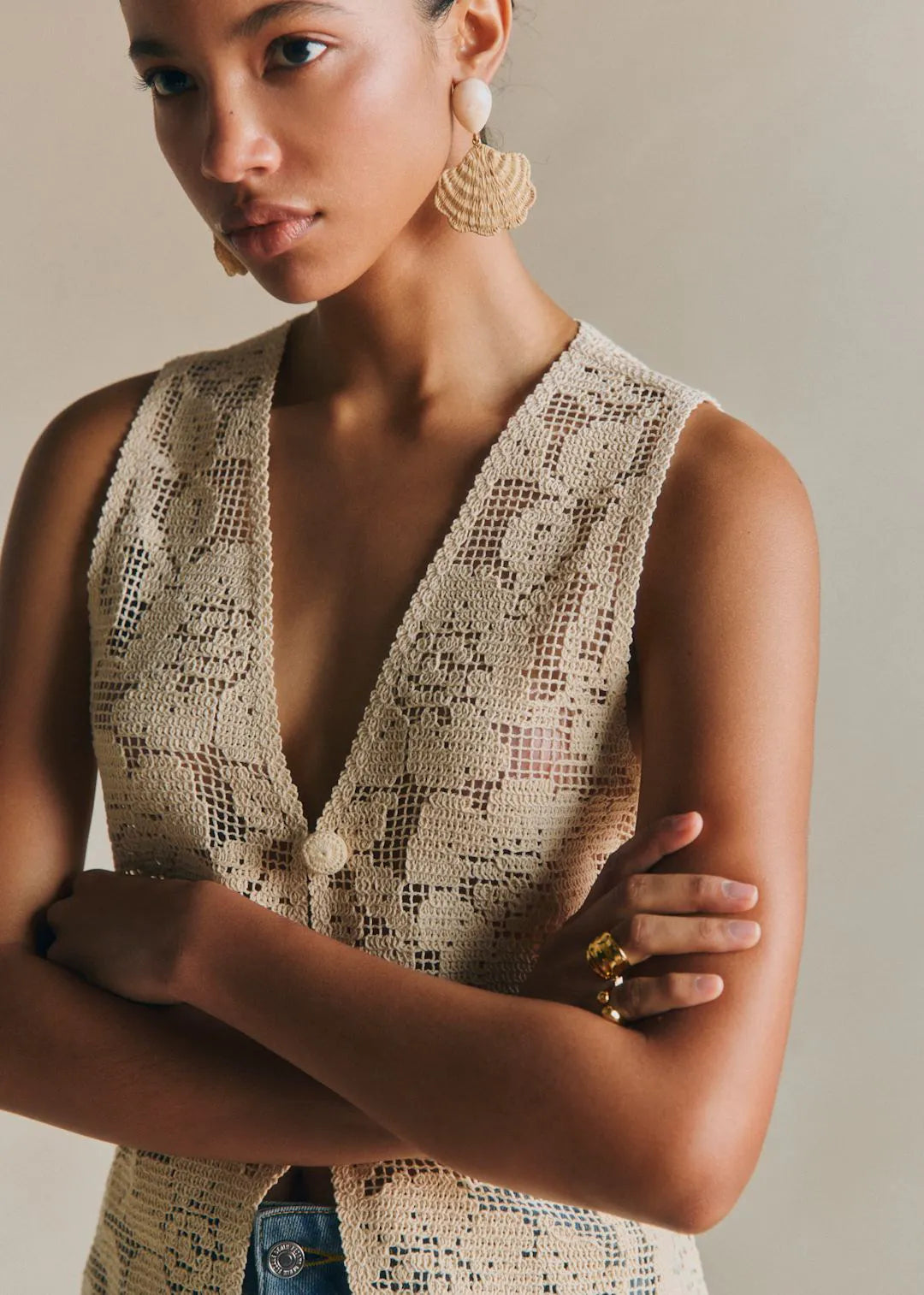 Floral Embroidery and Beige
