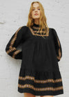 Black with Placed Trim Embroidery