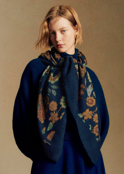 Navy/ Retro Flowers