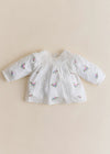 Placed Multicolored Flowers Embroidery On Cream