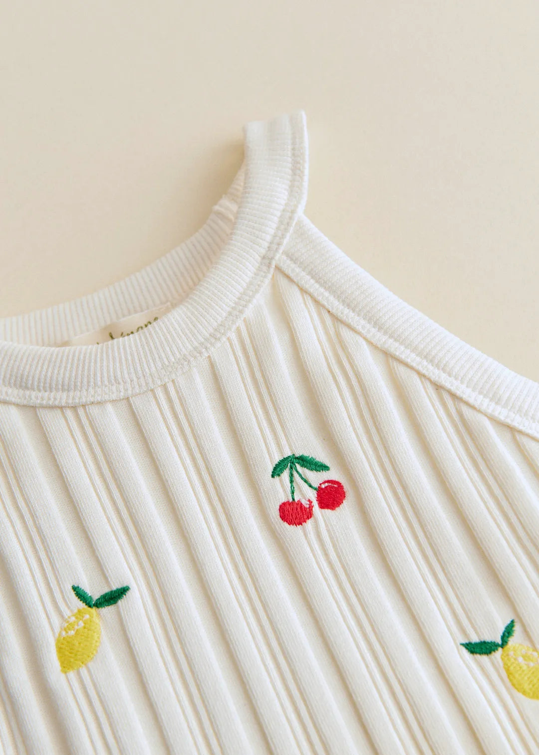 Ecru with Fruit Embroidery
