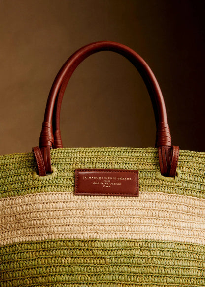Raffia Green Stripes