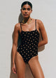 Beige Polka Dots Black Background