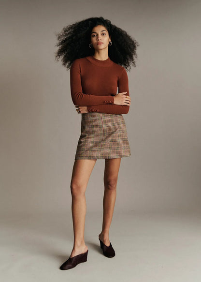 Multicoloured pink houndstooth