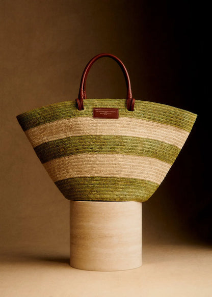 Raffia Green Stripes