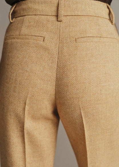 Beige Herringbone