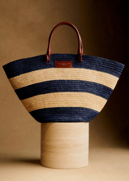 Raffia Navy Stripes