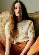 Ecru with Yellow Florals and Embroidery