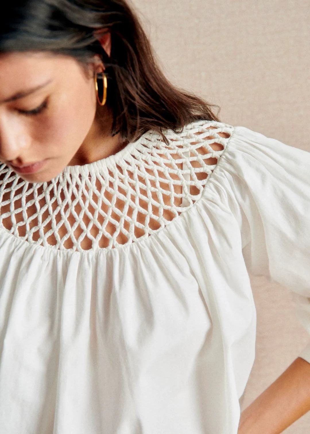 Ecru with Embroidery