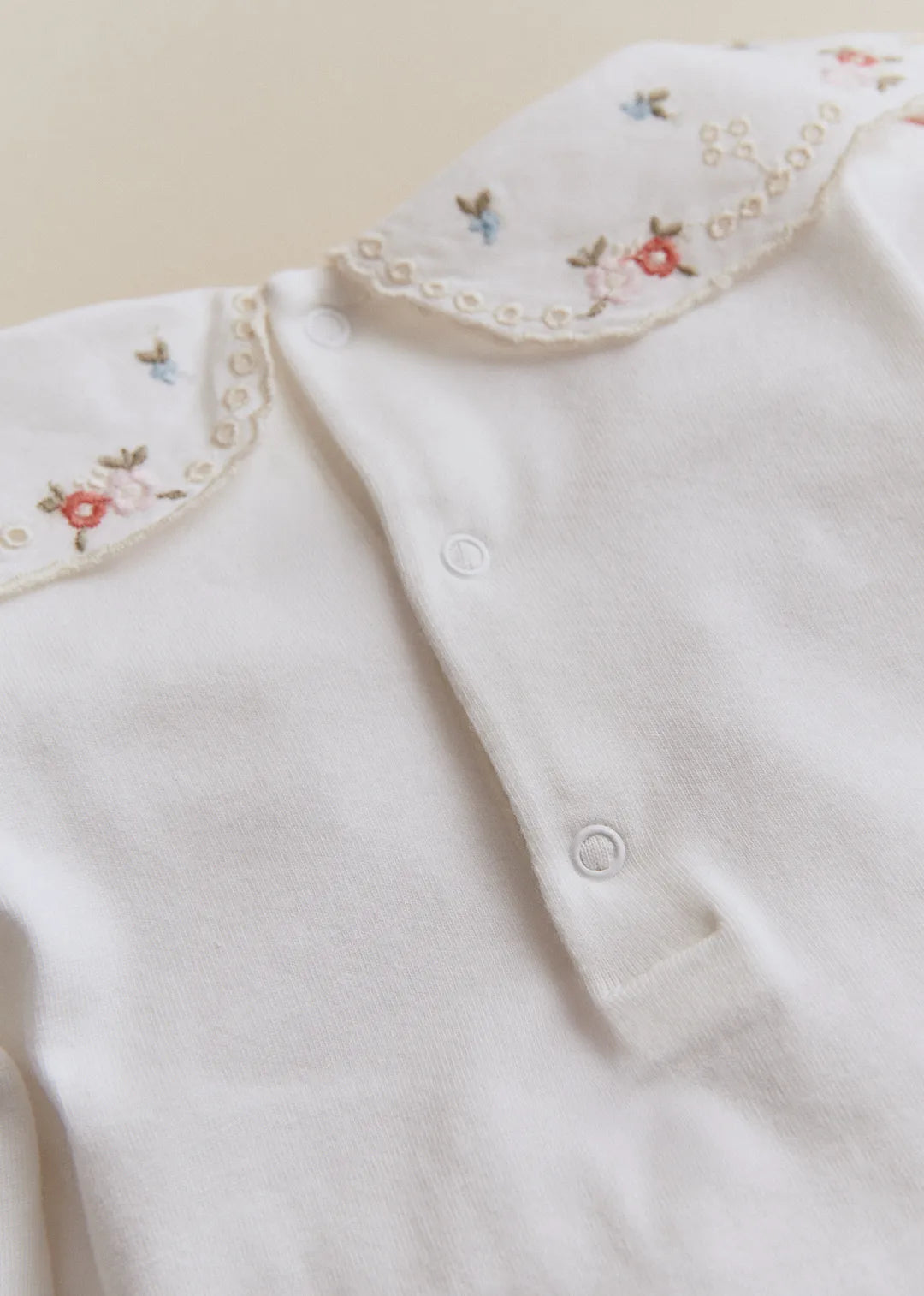 Milk White / Multicolored Embroidery