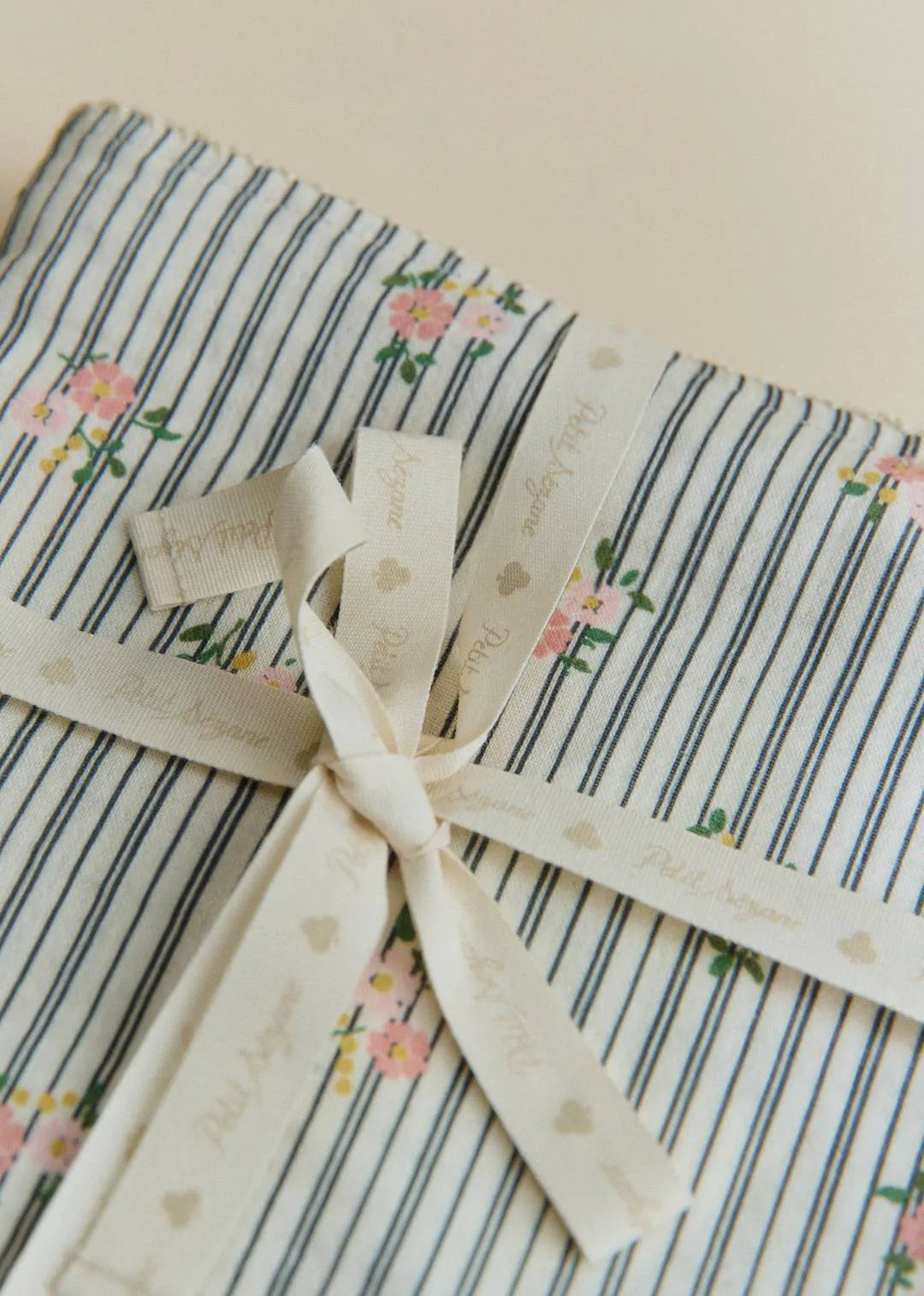 Stripes with Floral Embroidery