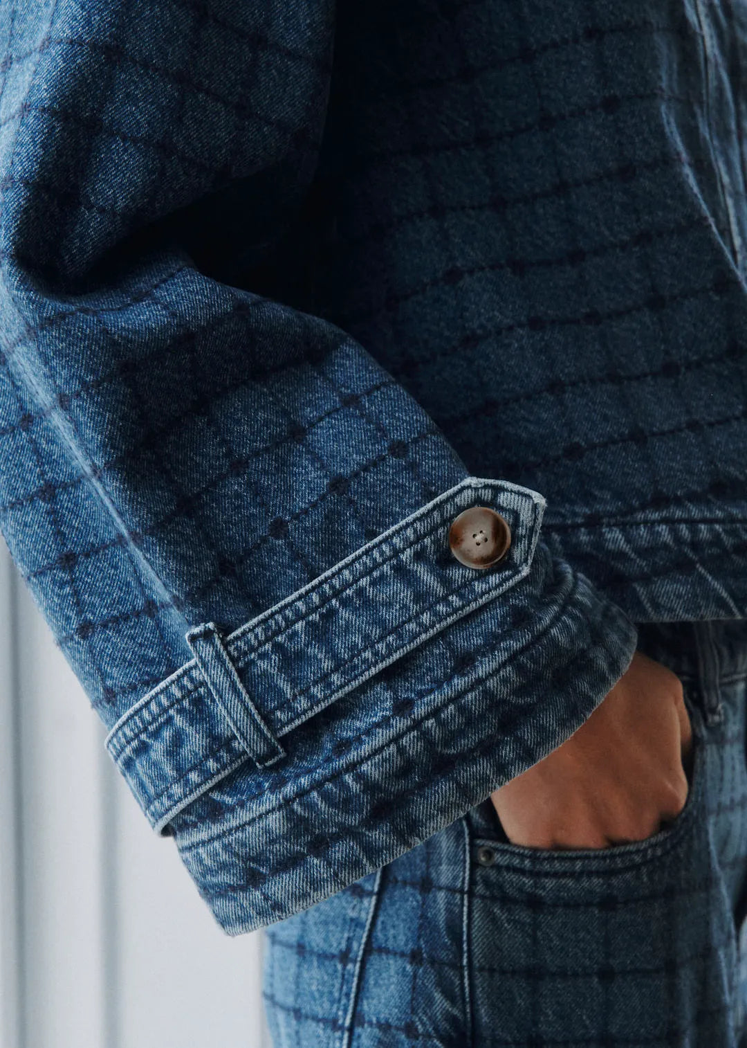 Denim with Navy Embroidery